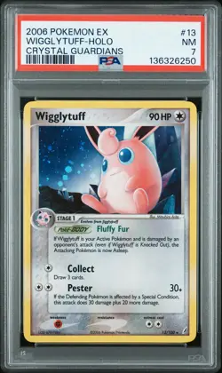 2006 POKEMON EX CRYSTAL GUARDIANS #13 WIGGLYTUFF-HOLO PSA 7 - Image 1