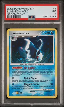 2008 POKEMON DIAMOND & PEARL STORMFRONT #4 LUMINEON-HOLO PSA 7 - Image 1