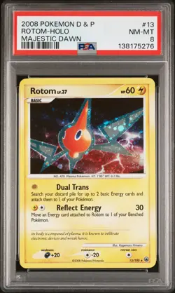2008 POKEMON DIAMOND & PEARL MAJESTIC DAWN #13 ROTOM-HOLO PSA 8 - Image 1