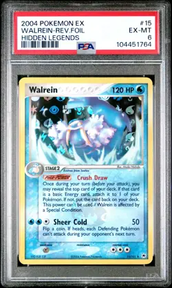 2004 POKEMON EX HIDDEN LEGENDS #15 WALREIN-REVERSE FOIL PSA 6 - Image 1