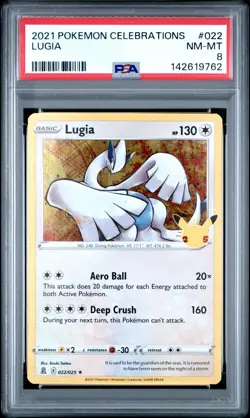 2021 POKEMON CELEBRATIONS #022 LUGIA PSA 8 - Image 1