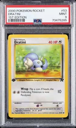 2000 POKEMON ROCKET 1ST EDITION #53 DRATINI PSA 9 - Image 1