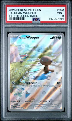 2025 POKEMON PFL EN-PHANTASMAL FLAMES ILLUSTRATION RARE PALDEAN WOOPER PSA 9 - Image 1
