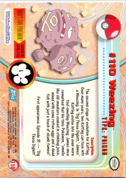 Weezing #110 Holo Topps Chrome Trading Cards Series 2 LP - Image 2