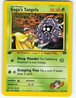 Koga's Tangela - 1st Edition - 81/132 Gym Challenge - Pokemon TCG - 2000 - Image 1