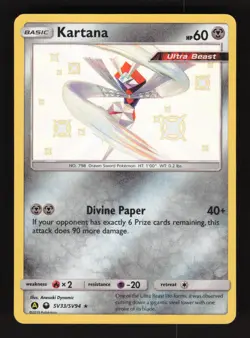 Kartana SV33/SV94 Pokemon Hidden Fates Holo Card - Image 1