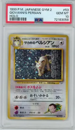 1999 Pokemon Japanese Gym 2 Giovanni's Persian #53 Holo PSA 10 - Image 1