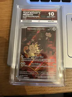 Pokemon TCG Team Rocket's Meowth 203/182 Destined Rivals Ace 10 - Image 1