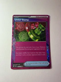 Pokemon - Unfair Stamp - 165/167 - SV06 Twilight Masquerade - Ace SPEC - NM - Image 1
