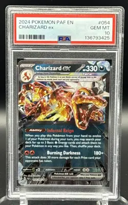 2024 POKEMON PAF EN-PALDEAN FATES #054 CHARIZARD EX PSA 10 - Image 1