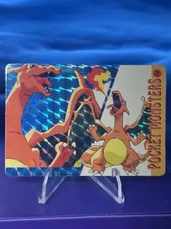 Charizard Holo POKEMON POCKET MONSTERS VENDING PRISM STICKER 11 CHARIZARD LP- - Image 1