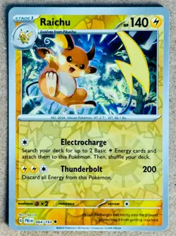 2023 POKEMON TCG PALDEA EVOLVED RAICHU REVERSE HOLO 064/193 NM+ - Image 1