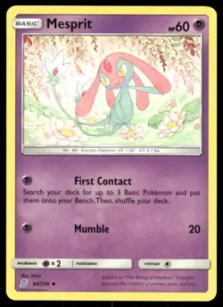 Mesprit 84/236 Uncommon Unified Minds Pokemon Near Mint - Image 1