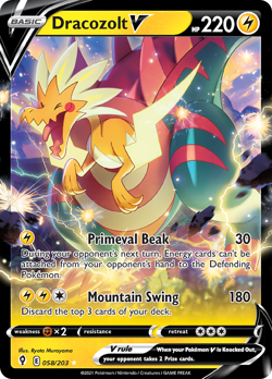 Dracozolt V 058/203 Holo V Rare Evolving Skies Pokemon NM/M - Image 4