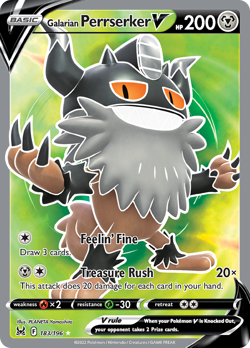 Galarian Perrserker V 183/196 Ultra Rare Lost Origin Pokemon NM/M - Image 4