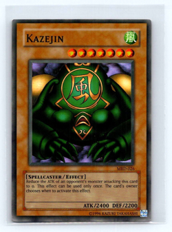 Kazejin (SR) Holo Unlimited YuGiOh Metal Raiders #MRD-026 2002 Super Rare Card - Image 1