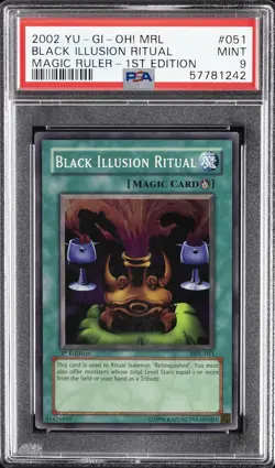 2002 YU-GI-OH! MRL-MAGIC RULER 1ST ED #051 BLACK ILLUSION RITUAL PSA 9 - Image 1