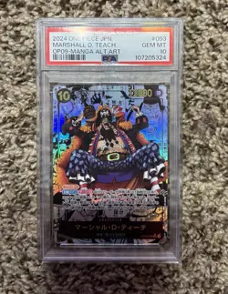 2024 One Piece CCG Marshall D. Teach OP09-093 Manga Alt Art Foil PSA 10 JP - Image 1