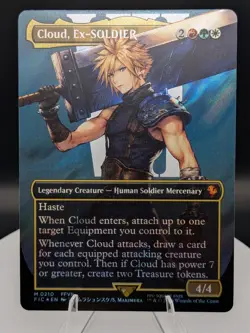 Cloud, Ex-SOLDIER (Borderless) SURGE FOIL: Final Fantasy MTG (NM) - Image 1