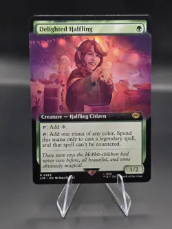 Delighted Halfling (Extended Art) #363 (NM) Lord of the Rings LTR Magic MTG - Image 1