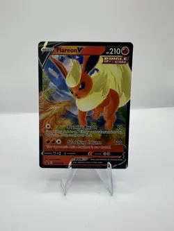Pokemon TCG Flareon V SWSH149 Promo Holo Single Strike 210 HP Sword & Shield - Image 1