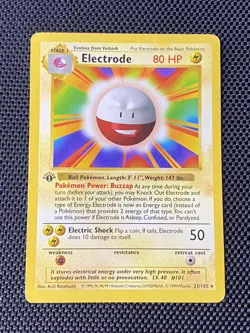 Electrode Base Set (Shadowless) 21/102 Rare 1st Edition Pokemon TCG LP - Image 1