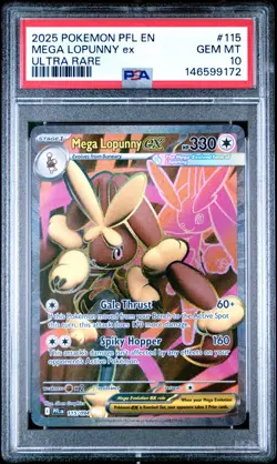 Pokemon Mega Lopunny Full Art EX Phantasmal Flames #115 PSA 10 GEM MINT - Image 1