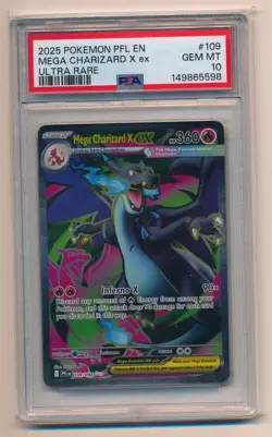 2025 Pokemon Phantasmal Flames Mega Charizard X ex UR #109/094 PSA 10 - Image 1