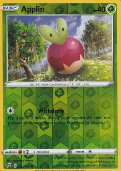 Applin 021/192 Common Rebel Clash Pokemon Reverse Holo Near Mint - Image 1