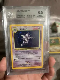 Pokemon 1999 Fossil Haunter 6/62 Holo Rare Unlimited Beckett Graded 8.5 - Image 5