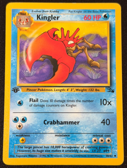 Kingler 38/62 - First Edition - Fossil Set - LP - Pokemon TCG - 1999 - Image 1