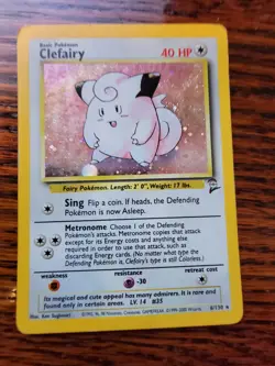 MP - Pokemon TCG Clefairy Base Set 2 6/130 Holo Unlimited Holo Rare - Image 1
