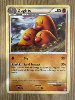 Dugtrio 19/102 2010 Triumphant Set Pokemon Card Non Holo Rare LP - Image 1