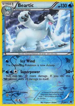3 POKEMON RARE BEARTIC 31/98 & 2 CUBCHOO 29, 28/98 -EMERGING POWERS-REV HOLO - Image 2