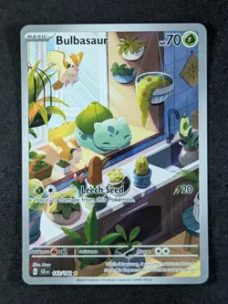 2024 Pokemon BULBASAUR #143/142 Stellar Crown Full Art Illustration Rare ENG - Image 1