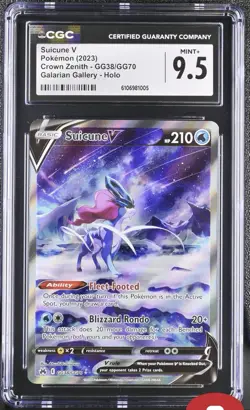 CGC 9.5 Suicune V GG38/GG70 Galarian Gallery SWSH Crown Zenith Pokemon Card - Image 1