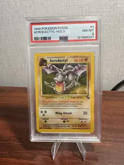 1999 Pokemon Fossil #1 Aerodactyl Holo PSA 8 NM-MT - Image 1