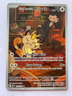 Team Rocket's Meowth 203/182 Pokemon - Image 1