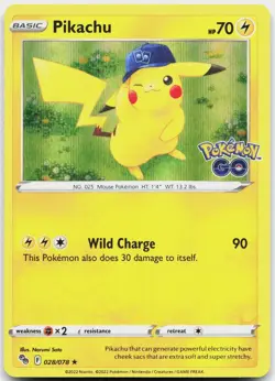 Pikachu 028/078 Holo Rare Pokemon GO Pokemon Holo Near Mint - Image 1