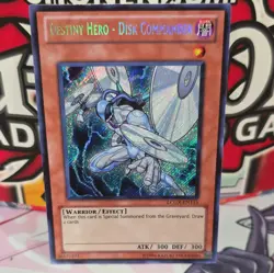 Yugioh Destiny Hero - Disk Commander LCGX-EN133 Secret Rare NM - Image 1
