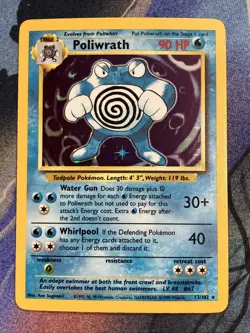 Pokemon 1999 Base Set Unlimited: Poliwrath (13/102) LP - Image 1