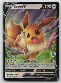 Eevee V SWSH065 Holo Promo Sword & Shield Promo Pokemon Heavily Played - Image 1