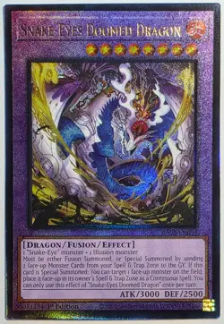Yugioh Snake-Eyes Doomed Dragon RA05-EN039 Ultimate Rare 1st Edition - Image 1