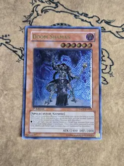 Yugioh Doom Shaman TAEV-EN025 Tactical Evolution 1st Edition Ultimate Rare LP - Image 1