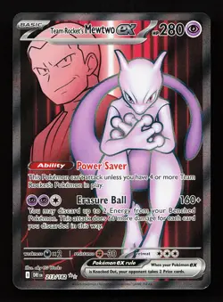 Team Rocket's Mewtwo ex 213/182 Ultra Rare Destined Rivals Pokemon Card - Image 1