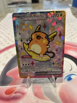 Alolan Raichu Sparkle Cute Fan Art Card - Image 1