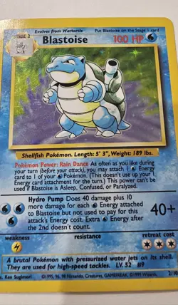 Pokemon TCG Blastoise Base Set Holo Unlimited Rare Card 2/102 - Image 2