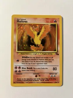 Pokemon Moltres Fossil Holo Rare 12/62 English Card - Image 1