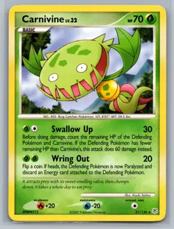 Carnivine Diamond and Pearl #21/130 Rare Pokemon Card - Image 1