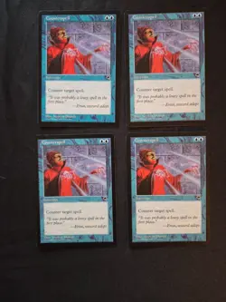 MTG Counterspell X4, TEMPEST release, PLAYSET, very good to EX condition 1997 - Image 1